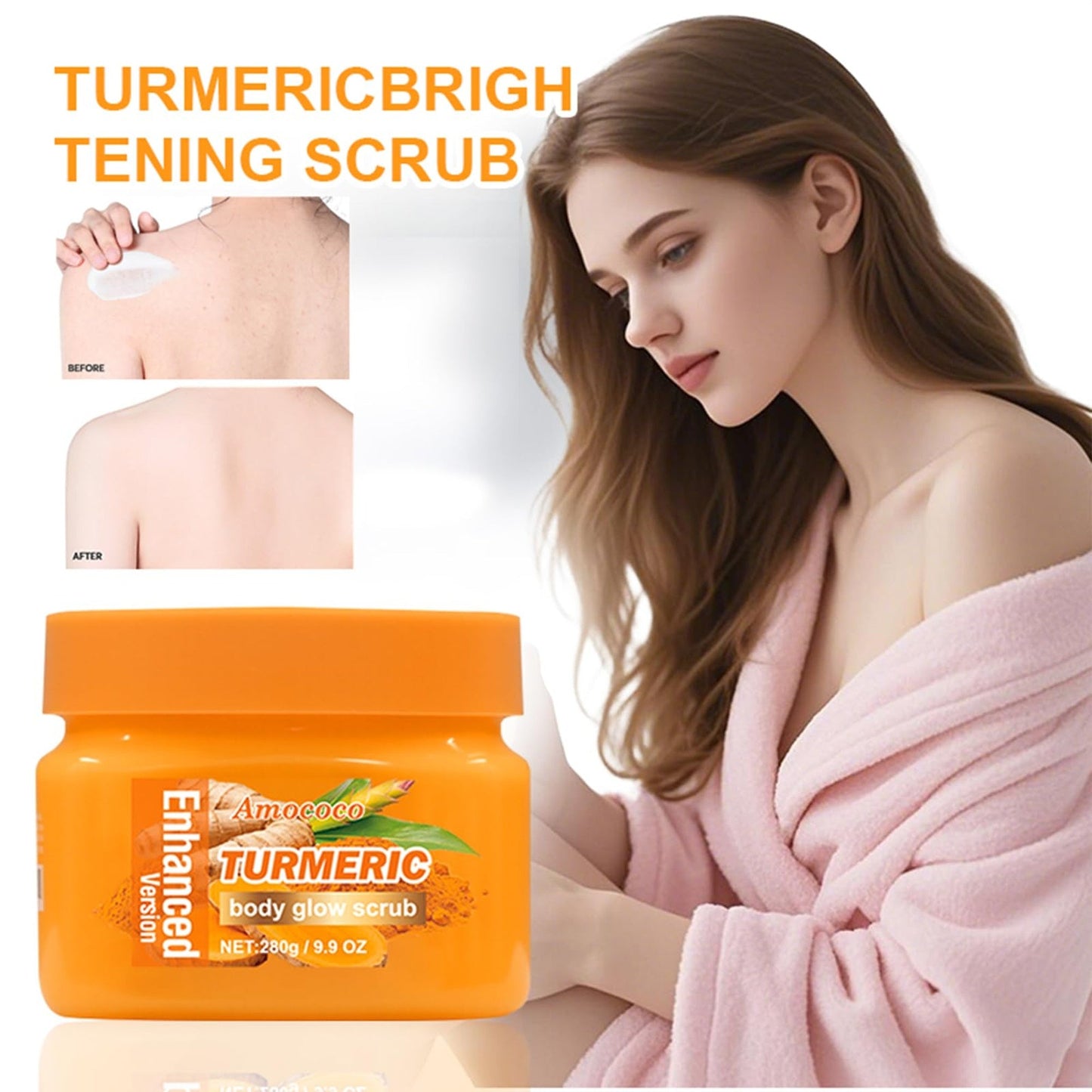 Turmeric Body Scrub, Vitamin C Glow Exfoliator, 280 g