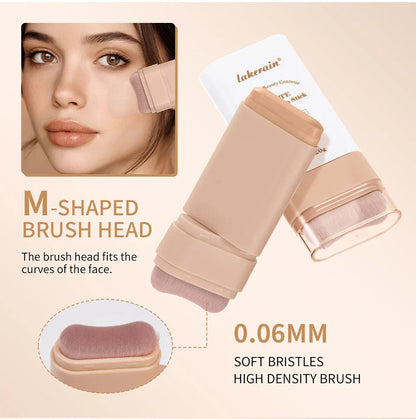 Skin Tint Foundation Stick with Brush Multi Use Matte Waterproof