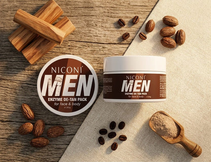Niconi Men Sun Tan Removal Enzyme Pack | Deep Exfoliation Face & Body Treatment