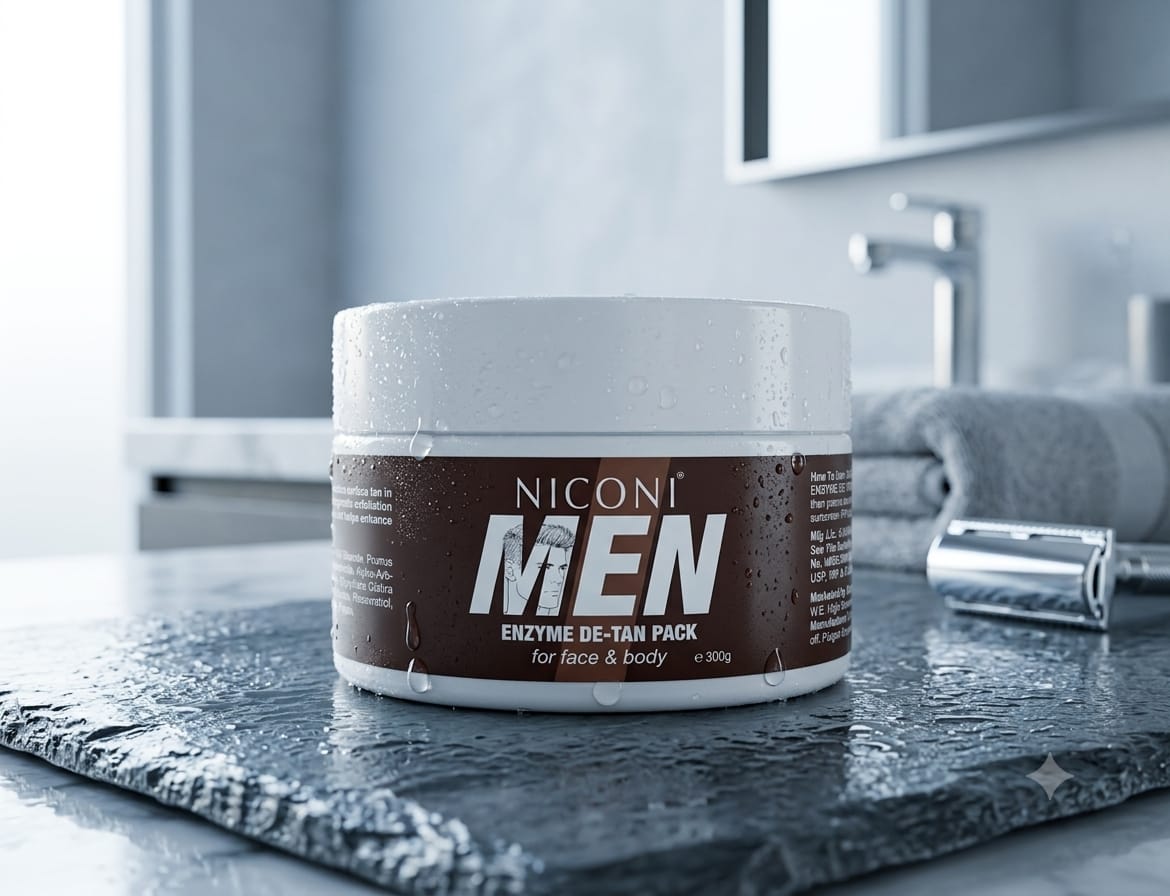 Niconi Men Sun Tan Removal Enzyme Pack | Deep Exfoliation Face & Body Treatment