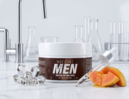 Niconi Men Sun Tan Removal Enzyme Pack | Deep Exfoliation Face & Body Treatment