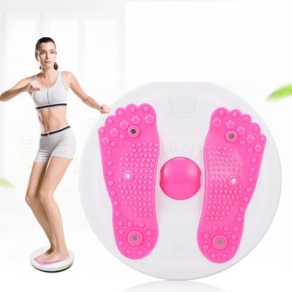 Yoga Twister Plate Twist Board with Resistance Rope Slimming Legs Fitness Equipmen Waist Wriggle Plate Balance Foot Massager