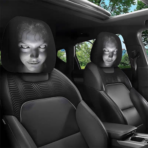 Ghost Car Headrest Cover