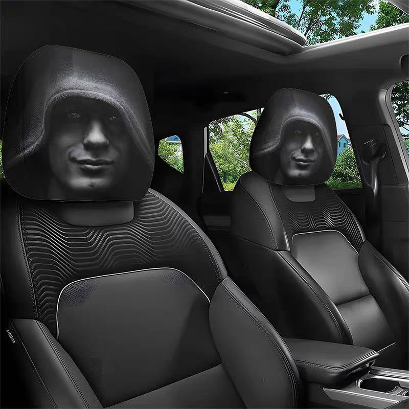 Ghost Car Headrest Cover